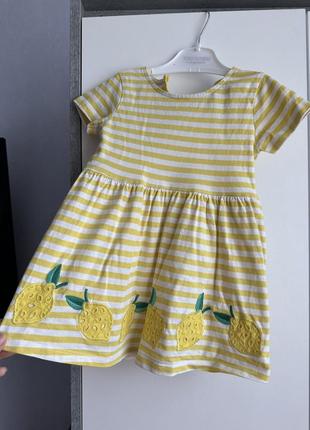 Платье с лимонами на 2-3 года