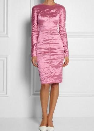 Вечернее платье фольга carven металлик оригинал розовое xs-s3 фото