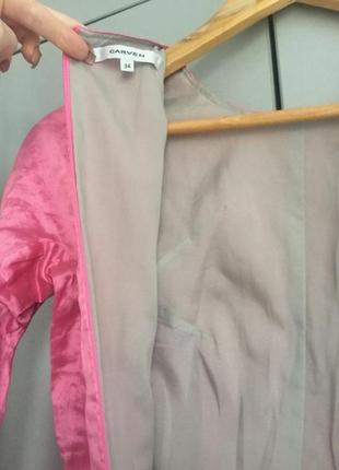 Вечернее платье фольга carven металлик оригинал розовое xs-s4 фото