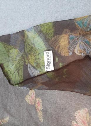 Витончений шарф-павутинка метелики signare шовк