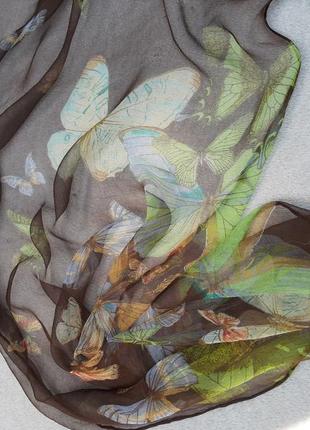 Витончений шарф-павутинка метелики signare шовк7 фото