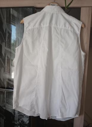 Винтажная крутая коттоновая белая рубашка жилетка;prestige5 фото