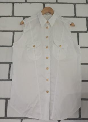 Винтажная крутая коттоновая белая рубашка жилетка;prestige3 фото