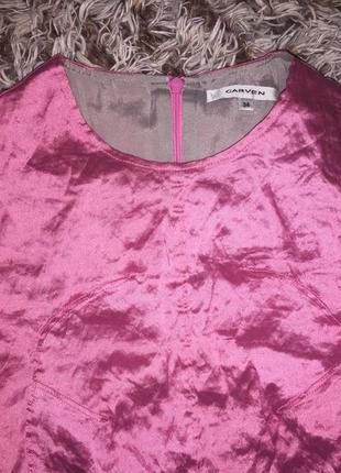 Вечернее платье фольга carven металлик оригинал розовое xs-s7 фото