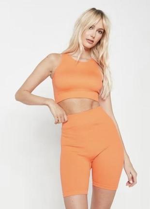 Оранжевый яркий костюмчик в рубчик от missguided