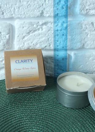 Пахающая свеча clarity orange winter spice. новая. вес более 100 грамм.