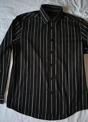 Черная полосатая рубашка1 фото