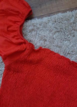 Красный сарафан жаткое платье из хлопка коттон3 фото