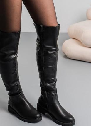 Ботфорты женские зимние fashion heta 3868 38 размер 24,5 см черный