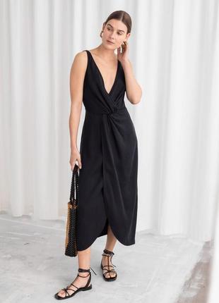 Cукня sleeveless lyocell twist knot midi dress & other stories cos / 381 фото