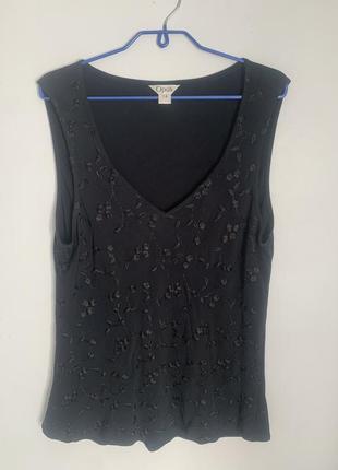 Черная блуза вискоза с вышивкой  от оpus 14/l