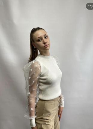 Кофточка с прозрачными рукавами