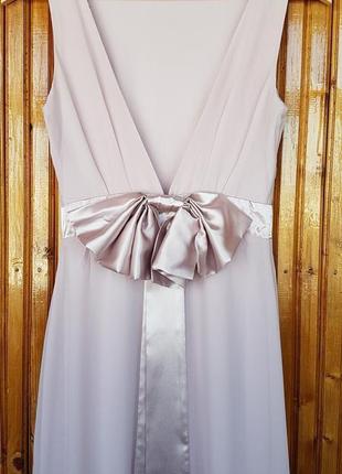 Шикарное вечернее, выпускное, свадебное платье в пол с открытой спинкой и съемным бантом.8 фото