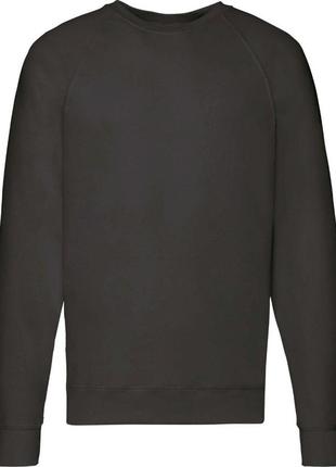 Світшот fruit of the loom lightweight raglan sweat черный 2xl