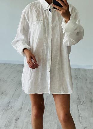 Плаття туніка рубашка сорочка льон лляна льняна zara globus1 фото