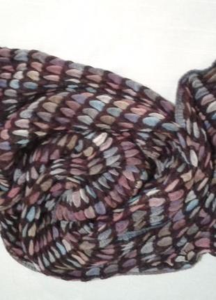 Оригінальний жатий стильний шарф в пастельних тонах шаль шалик накидка