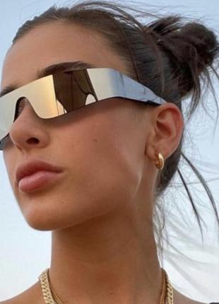 Трендові сонцезахисні окуляри сірий спортивні жіночі серый спортивные очки 7053