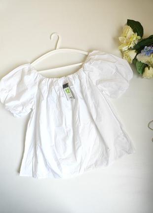 Стильная белая блуза primark 12/l