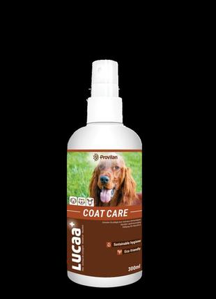 Lucaa+ pet natural coat care - спрей 300 мл здоровые масла омега 3, 6 и 9 для питания и блеска