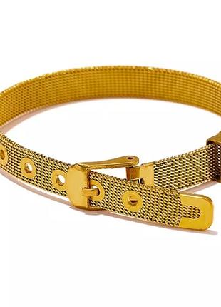 Браслет ремень слайдер сталь позолота золото медицинское золото ремешок