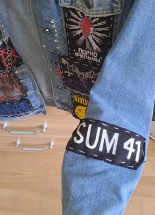 Кастомная джинсовая куртка ,металл ,рок ,nirvana ,mayhem, grunge3 фото