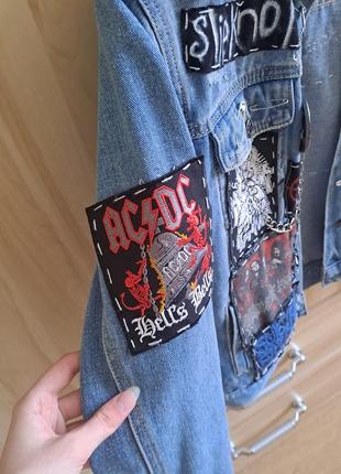 Кастомная джинсовая куртка ,металл ,рок ,nirvana ,mayhem, grunge2 фото