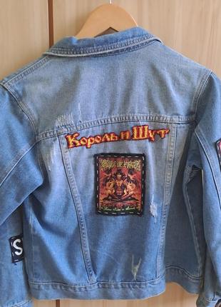 Кастомная джинсовая куртка ,металл ,рок ,nirvana ,mayhem, grunge4 фото