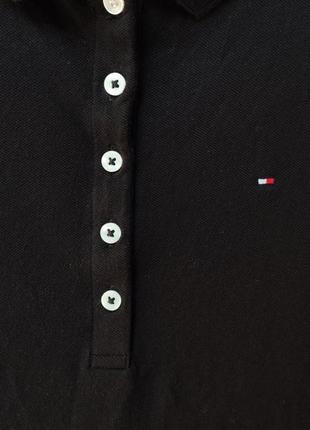 Крутая брендовая черная футболка поло tommy hilfiger (оригинал)3 фото
