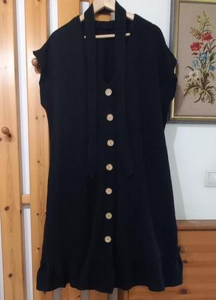 Платье из муслина черного цвета.2 фото