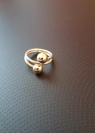 Регулируемое кольцо поцелуйчик стрелинговое серебро 9252 фото