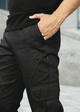 Коттоновые брюки "baza" intruder черные6 фото