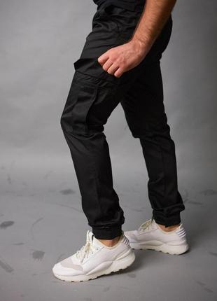 Коттоновые брюки "baza" intruder черные3 фото