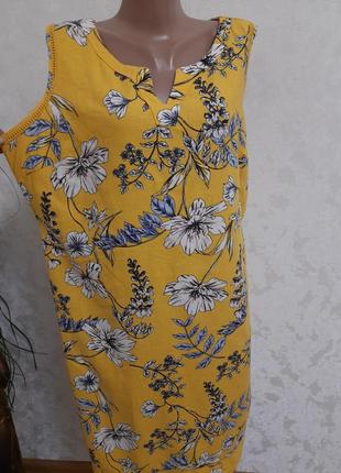Натуральна  літня сукня плаття з льоном великий розмір2 фото