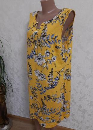 Натуральна  літня сукня плаття з льоном великий розмір3 фото