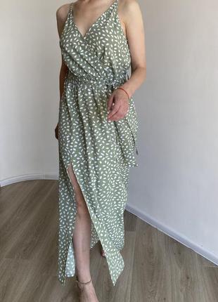 Сукня сарафан з розрізами shein1 фото