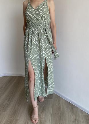 Сукня сарафан з розрізами shein3 фото