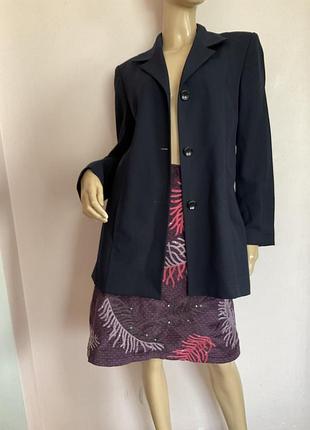 Довгий темно- синій жакет/l/ brend bianca