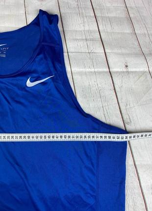 Майка мужская спортивная беговая тренировочная синего цвета nike running traning dri-fit blue8 фото