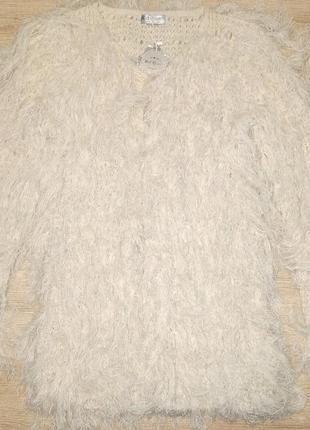 Кардиган накидка овечка кремового цвета2 фото