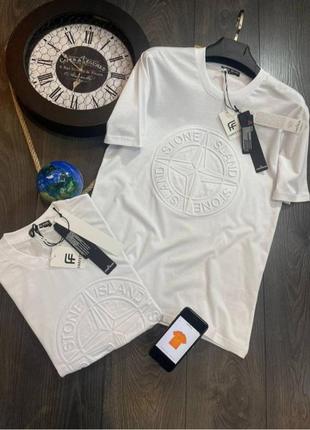 Новая белая футболка stone island🔥