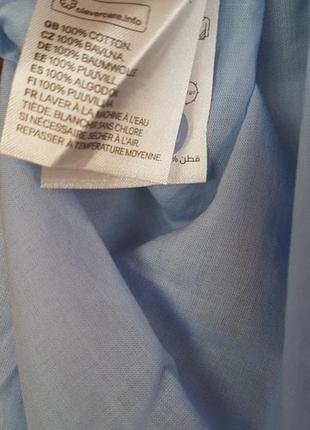 Удлиненная летняя голубая блуза - туника h&amp;m. 100% бавовна.6 фото
