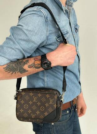 Сумка мужская louis vuitton crossbag 3/1 brown/ black