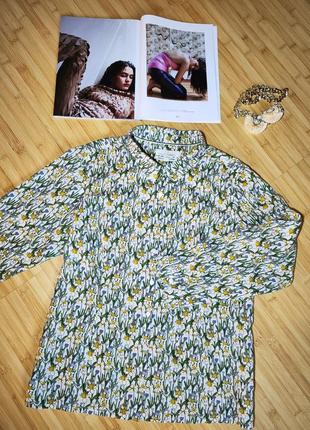 Seasalt the larisa shirt легкая коттоновая белая рубашка с цветочный принт❤️, uk 165 фото