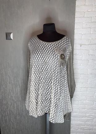 Итальянская блуза блузка оверсайз свободного кроя большого размера италия1 фото