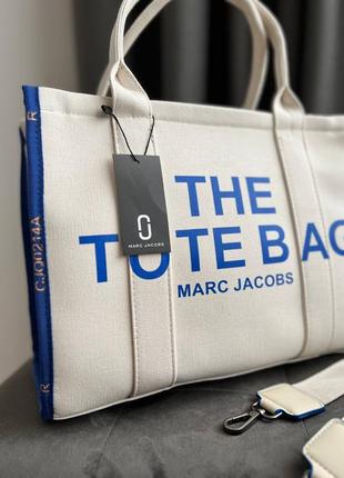 Женская сумка marc jacobs tote bag#ile white/blue7 фото