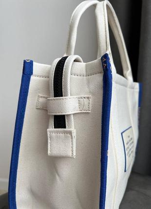 Женская сумка marc jacobs tote bag#ile white/blue8 фото