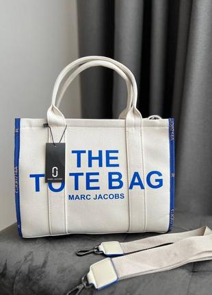 Женская сумка marc jacobs tote bag#ile white/blue