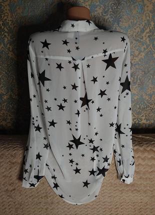 Красивая женская блуза в звезды р.44/46 блузка блузочка рубашка4 фото