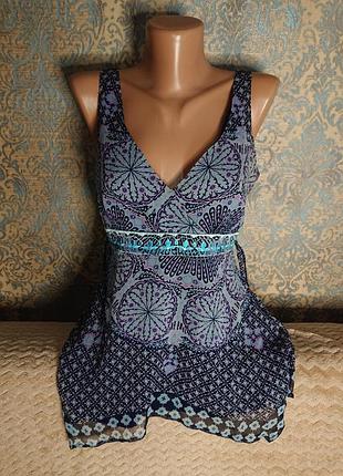 Женская шелковая блуза майка р.42/44 блузка блузочка