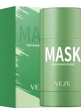 Твёрдая глиняная маска veze с экстрактом зелёного чая и ниацинамидом, очищающая, тонизирующая, антиакне, 40g